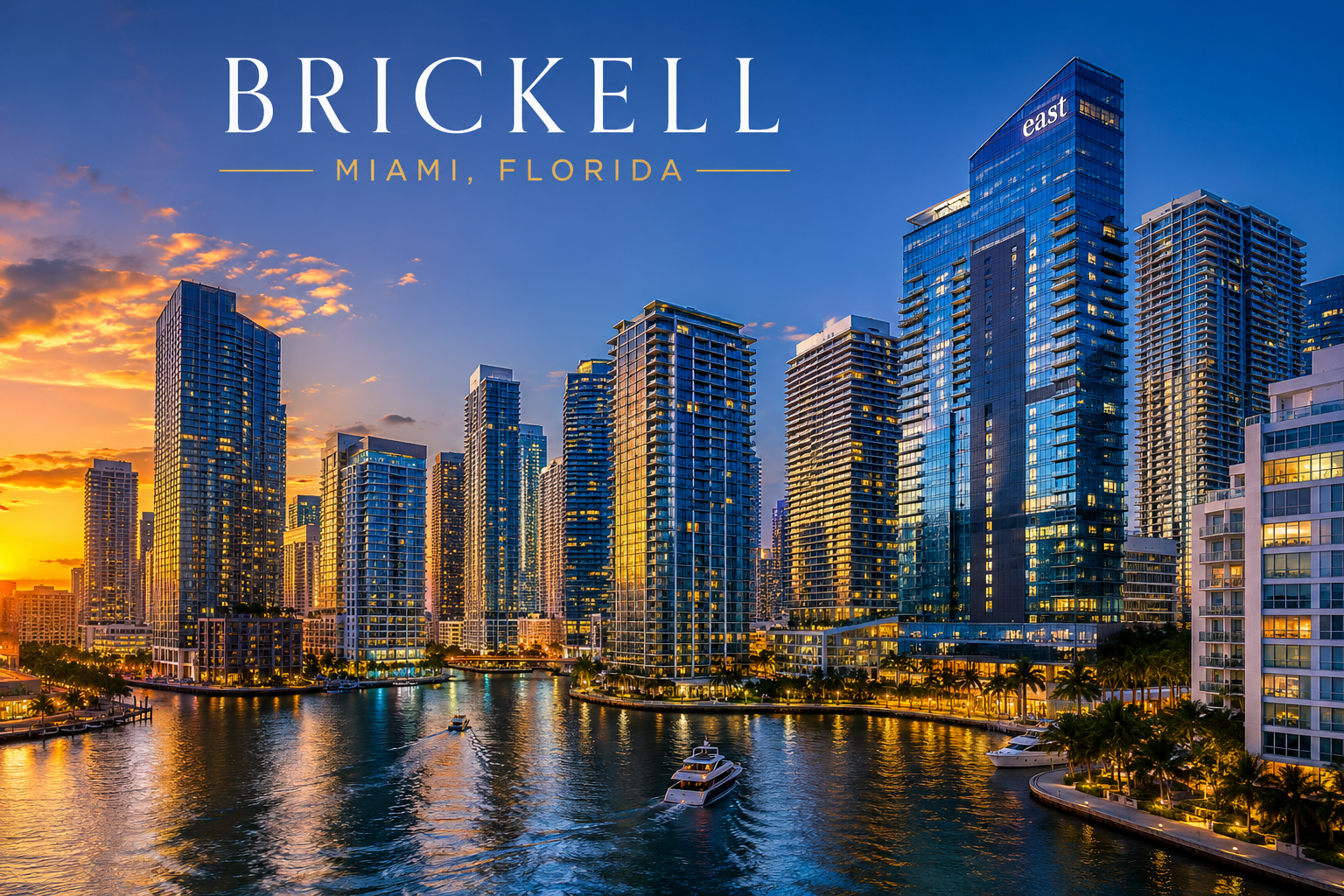 Miami real estate in Brickell featuring luxury condominiums and waterfront living
